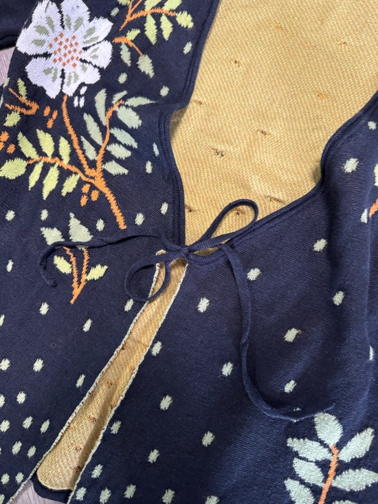 Black Floral Women's Cardigan by Gudrun Sjoden - Picture 3 of 6